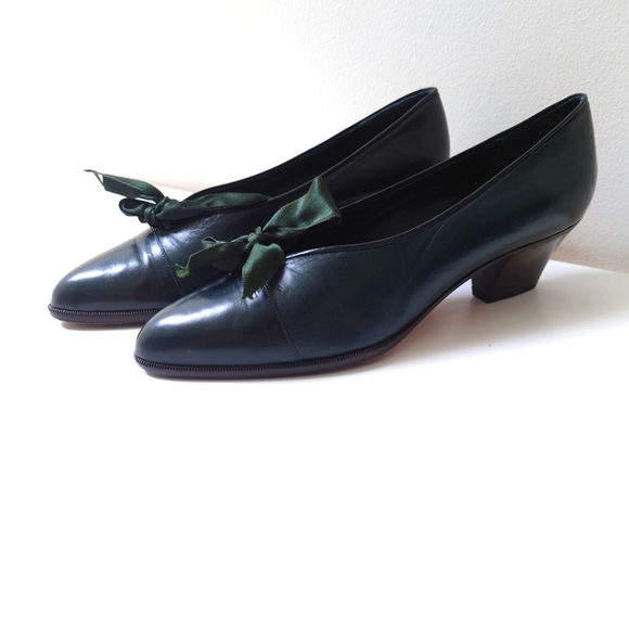 Dark Green Alberto's Leather Heels 7.5 - Picture 3 of 5